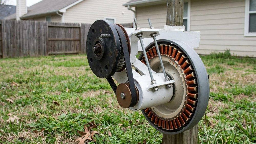 The low-cost power invention mounted in a backyard